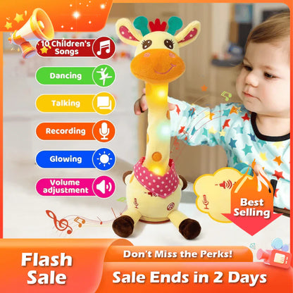 💥🎉 Best-Selling Musical Giraffe Toy – Sings, Dances & Repeats What You Say! 🦒🎵